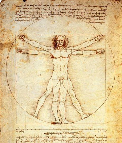 Desenho do Homem Vitruviano, de Leonardo Da Vinci